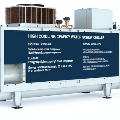 Un bon prix. Refroidisseur à vis à refroidissement par eau de grande capacité avec compresseur à vis semi-hermétique et régulation d'énergie 0-25%-50%-75%-100% en ligne